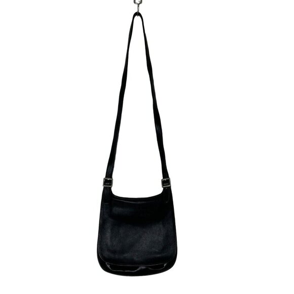 Coach‎ 9131 Vintage Small Saddle Hippie Boho Flap Crossbody Bag Black Leather - Picture 1 of 8